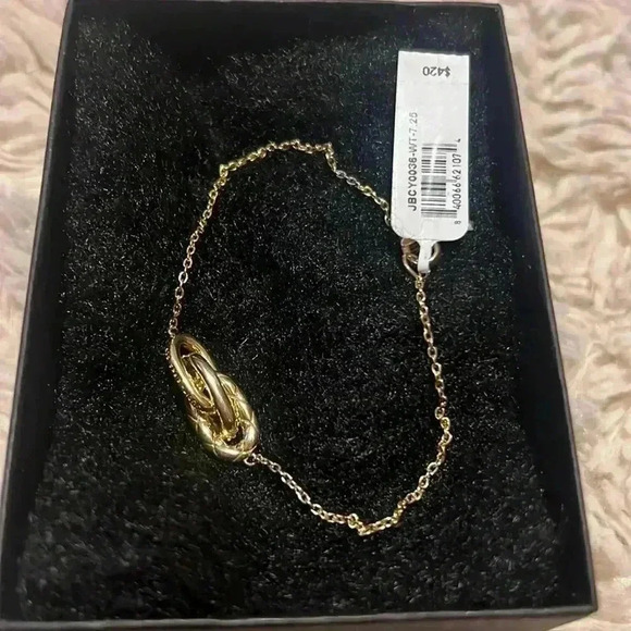 Judith Ripka 14 kt over sterling Aura white topaz knot link bracelet NEW - Picture 2 of 5